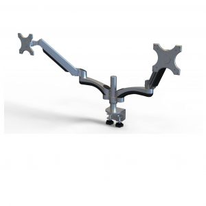 Velaro for 2x LCD 1.6-6kg , 20cm Pole, Slim Desk Clamp (Black, Silver White)