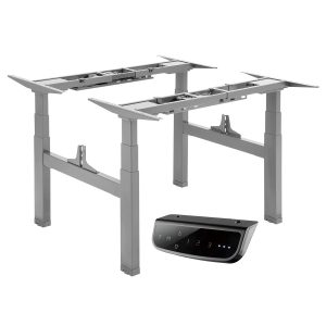 Ergo Quad-motor back-to-back sit-stand desk frame (in Black, Silver, White)