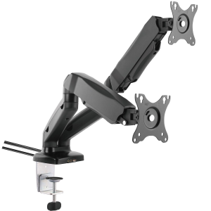 Vestra for 2x LCD 2-6.5kg, Desk Clamp Base w/ USB, Audio & Mic Ports - Black