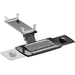 Glider Ergonomic Keyboard Tray Tilt, Swivel, Slide w/ Standing Desk Adapter (Black)