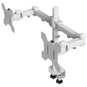 Strata for 2x LCD 10kg, 44cm Pole, Quick-release Joint & VESA (in Black, Silver, White)