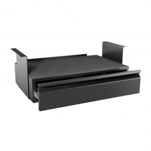 DeskCaddy Underdesk Mouse Pad w/ Storage Compartments (Black)