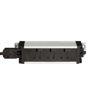 PowerPort GST-linkable Under-desk Power 3-Fused Sockets w/ 2m Start Lead