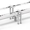 Alice quad-motor sit-stand desk frame height adjustable middle cable tray linked with spacer