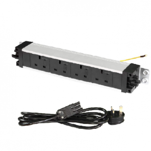 PowerPort Plus GST-linkable Under-desk Power 4-Fused Sockets w/ 2m Start Lead