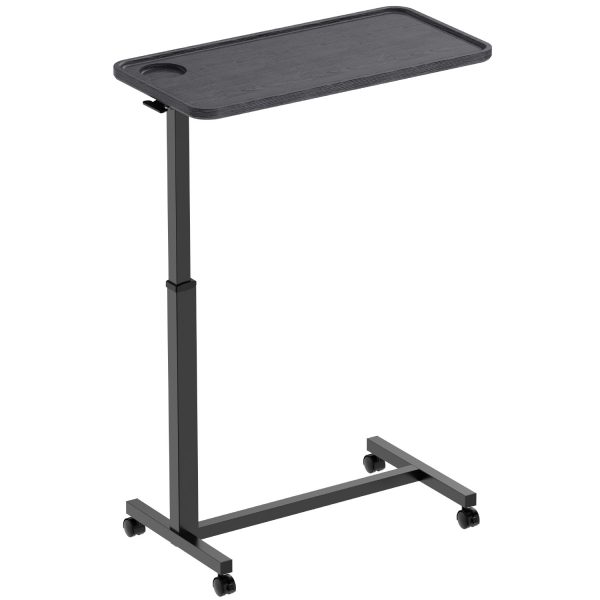 Aura Lite Spring Assisted Height Adjustable Over-bed Table in Black