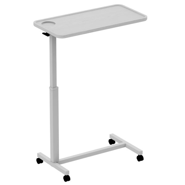 Aura Lite Spring Assisted Height Adjustable Over-bed Table in White