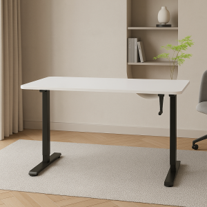 Crano crank handle desk rendered lifestyle image in black