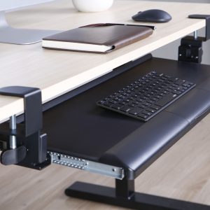 Glider Lite Clamp-on Ergonomic Keyboard Tray Tilt, Slide w/ Pen Storage (Black)
