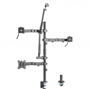 Strata Pro for 4-in-1 Broadcast Rig: LCD Arm, Camera Bracket, Mic Boom Arm, Video Light Mount, 85cm Pole (in Black)