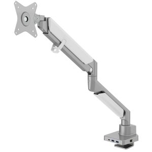 Novara Pro for 1x LCD 9kg, Aluminium, Quick-release VESA, Top-loading Desk Clamp/One cable for All Dock - Silver