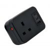 Hicon one single uk socket desktop power unit with dual USB black