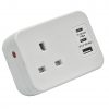 Hicon one single uk socket desktop power unit with dual USB white
