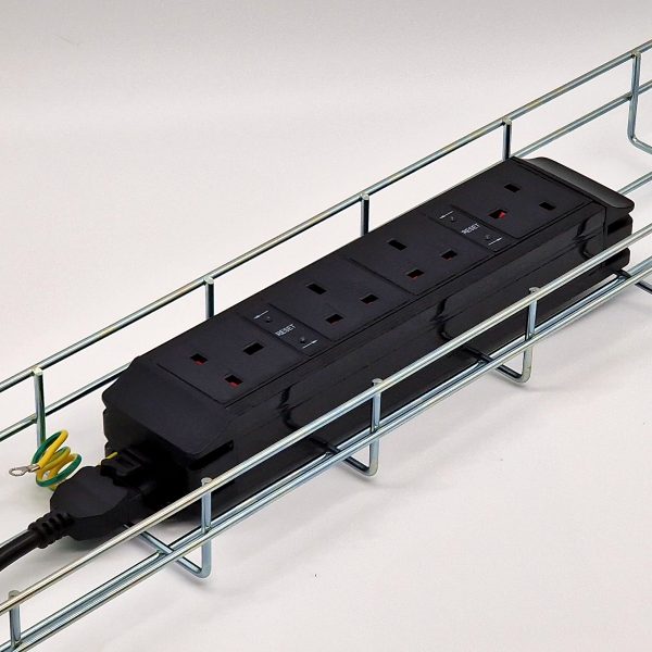 HICON LINK 4-way socket in a cable basket BLACK