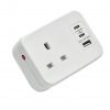 Hicon one single uk socket desktop power unit with dual USB white