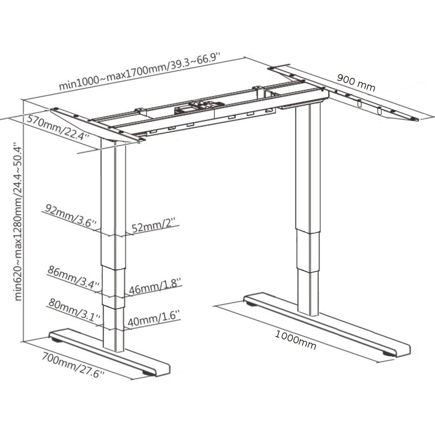 edf12rdk Ergo dual with radial upgrade kit dimensions