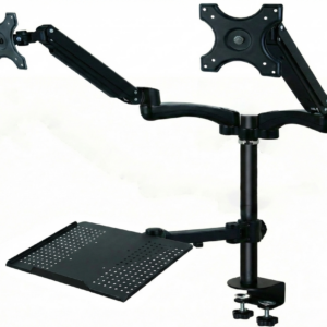 Velastation Dual Gas Arm Workstation + Laptop tray (Black, White)